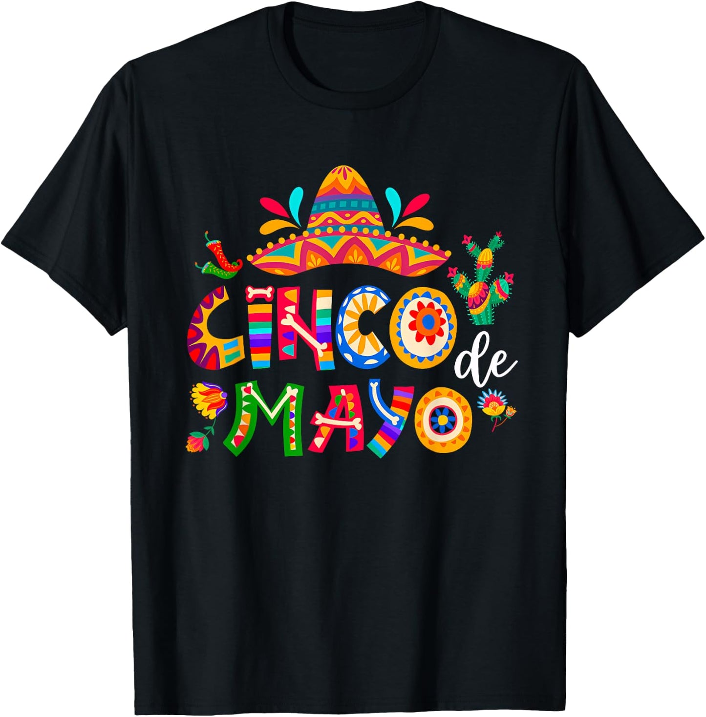 Cinco De Mayo Mexican Fiesta 5 De Mayo Men Women T-Shirt - T-Shirt | Black