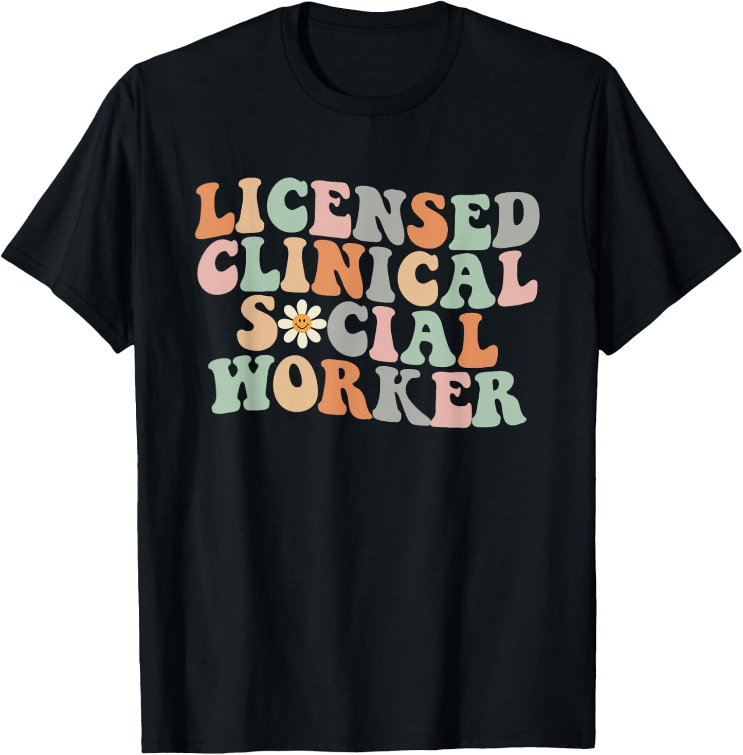 Licensed Clinical Social Worker Groovy LCSW Graduation 2024 T-Shirt - T-Shirt | Black