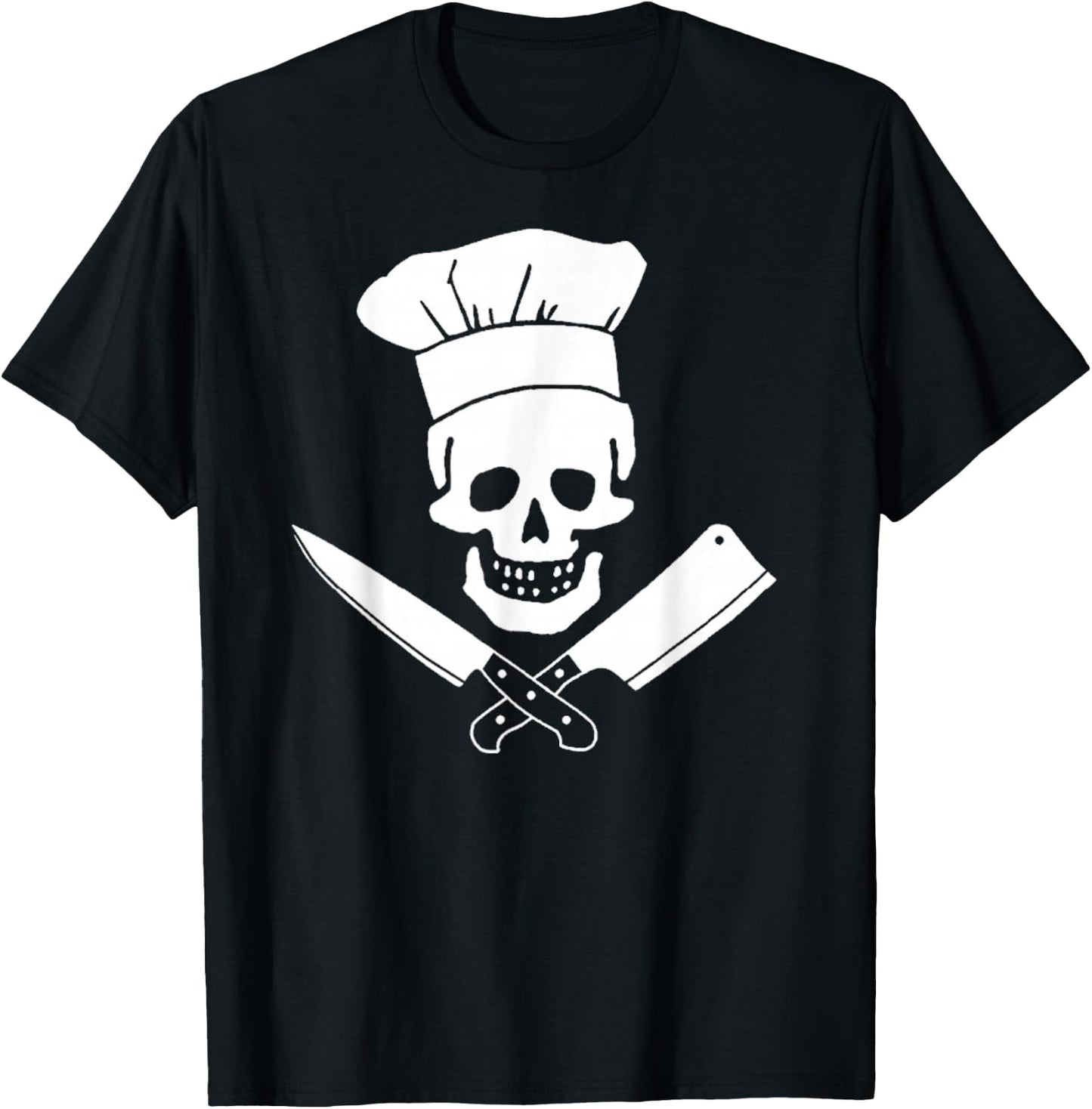 Chef Skull Funny Kitchen Pirate Culinary Cook T-Shirt - T-Shirt | Black