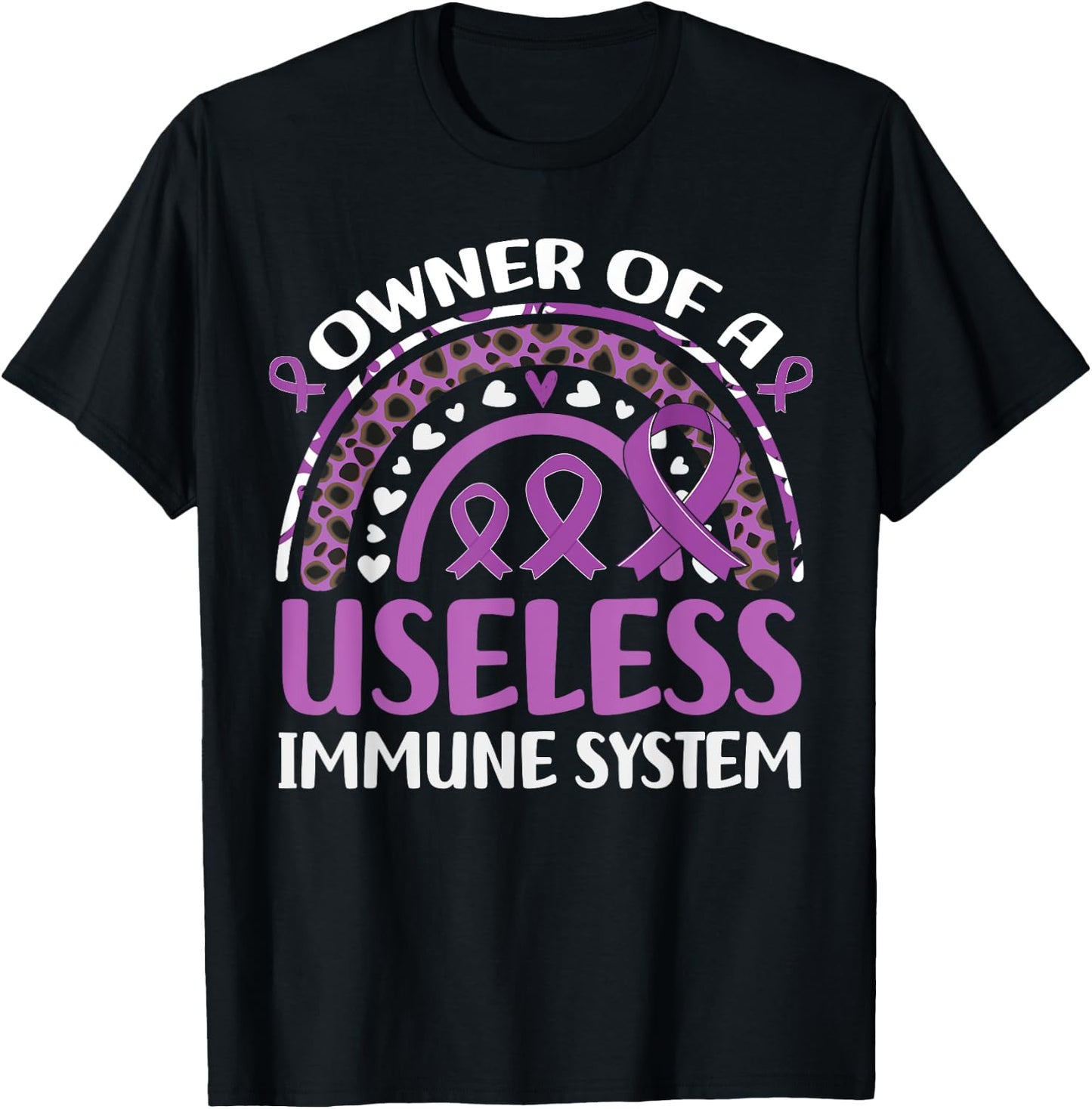 Owner Of Useless Immune System Autoimmune Disease Awareness T-Shirt - T-Shirt | Black