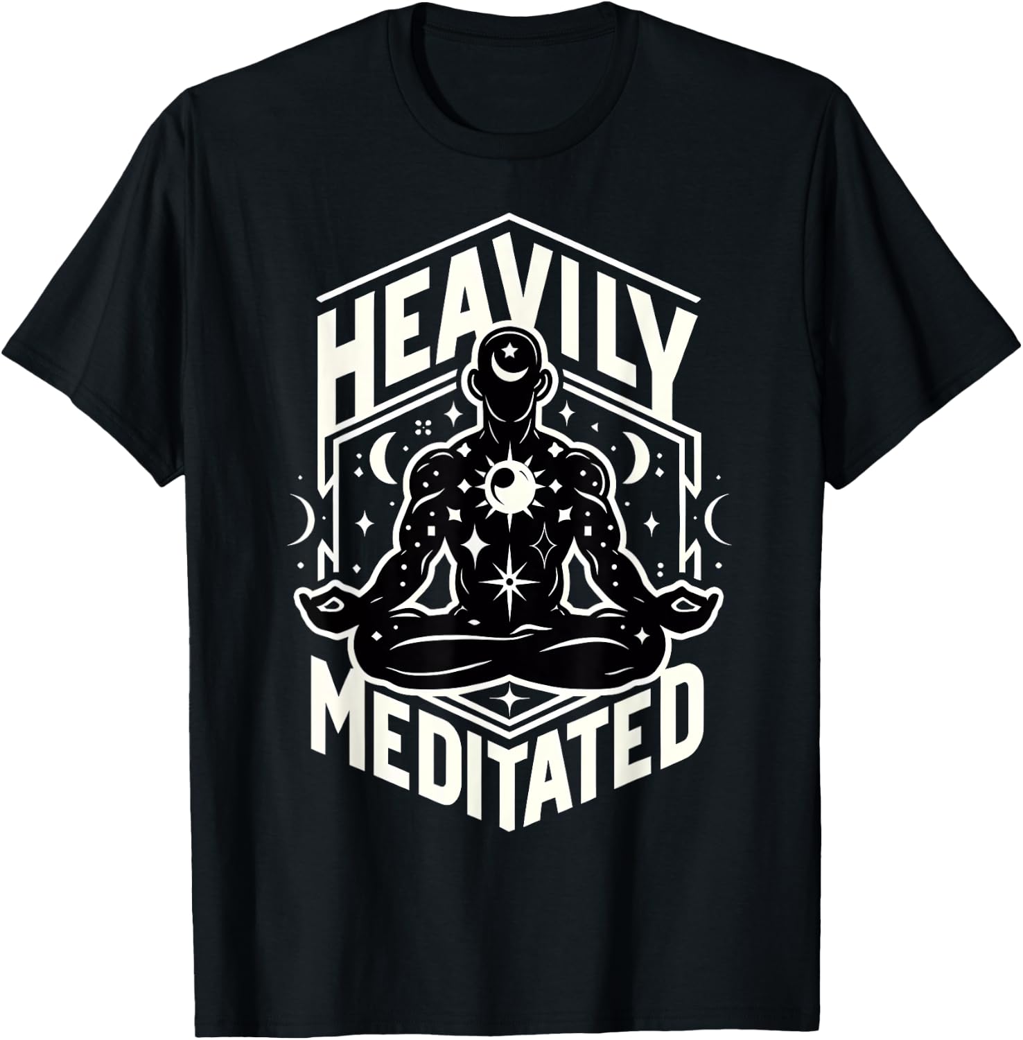 Heavily Meditated Funny Men's Meditation Mindfulness Yoga T-Shirt - T-Shirt | Black