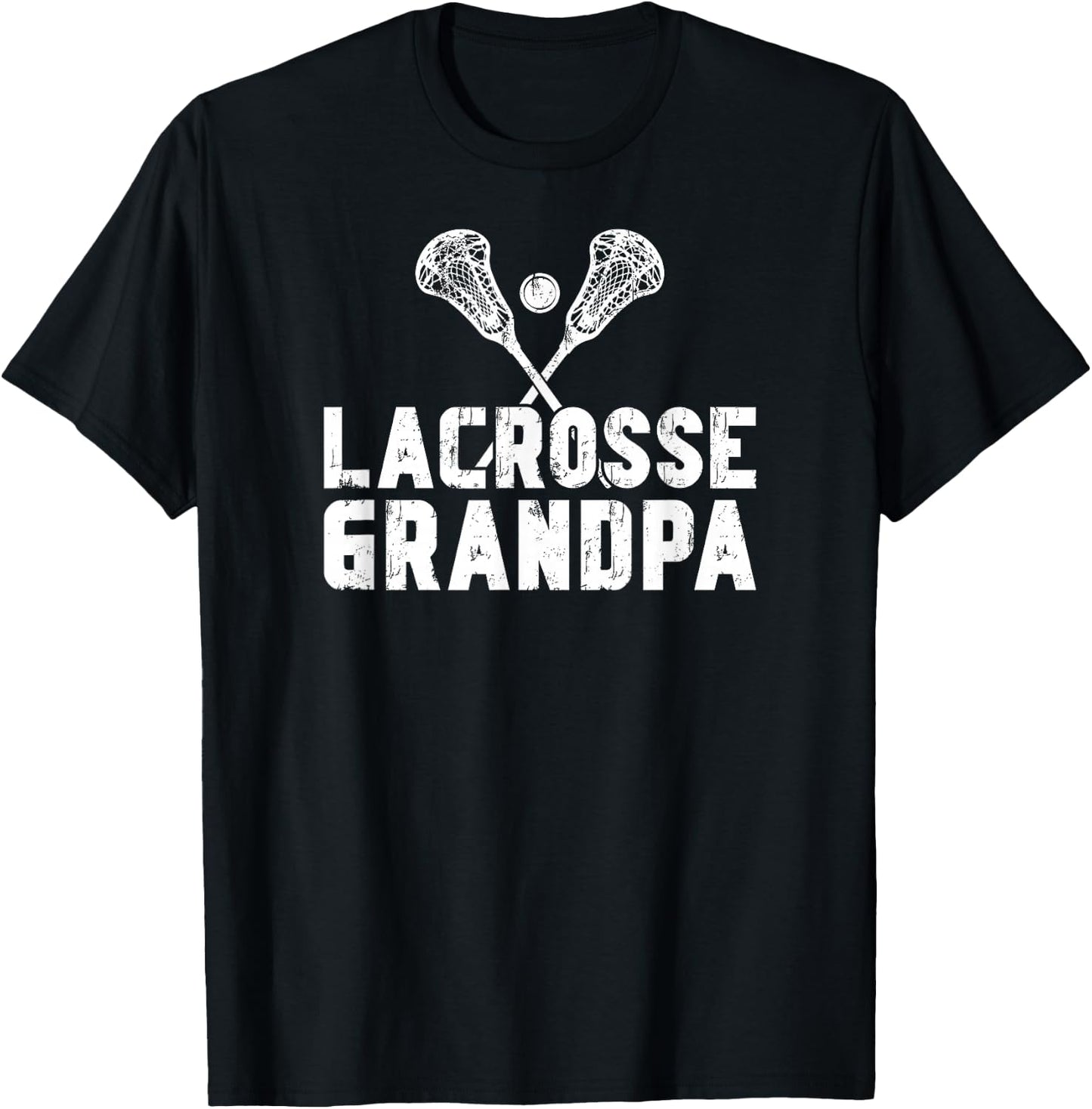 Lacrosse Grandpa Of A Lacrosse Player Grandfather T-Shirt - T-Shirt | Black