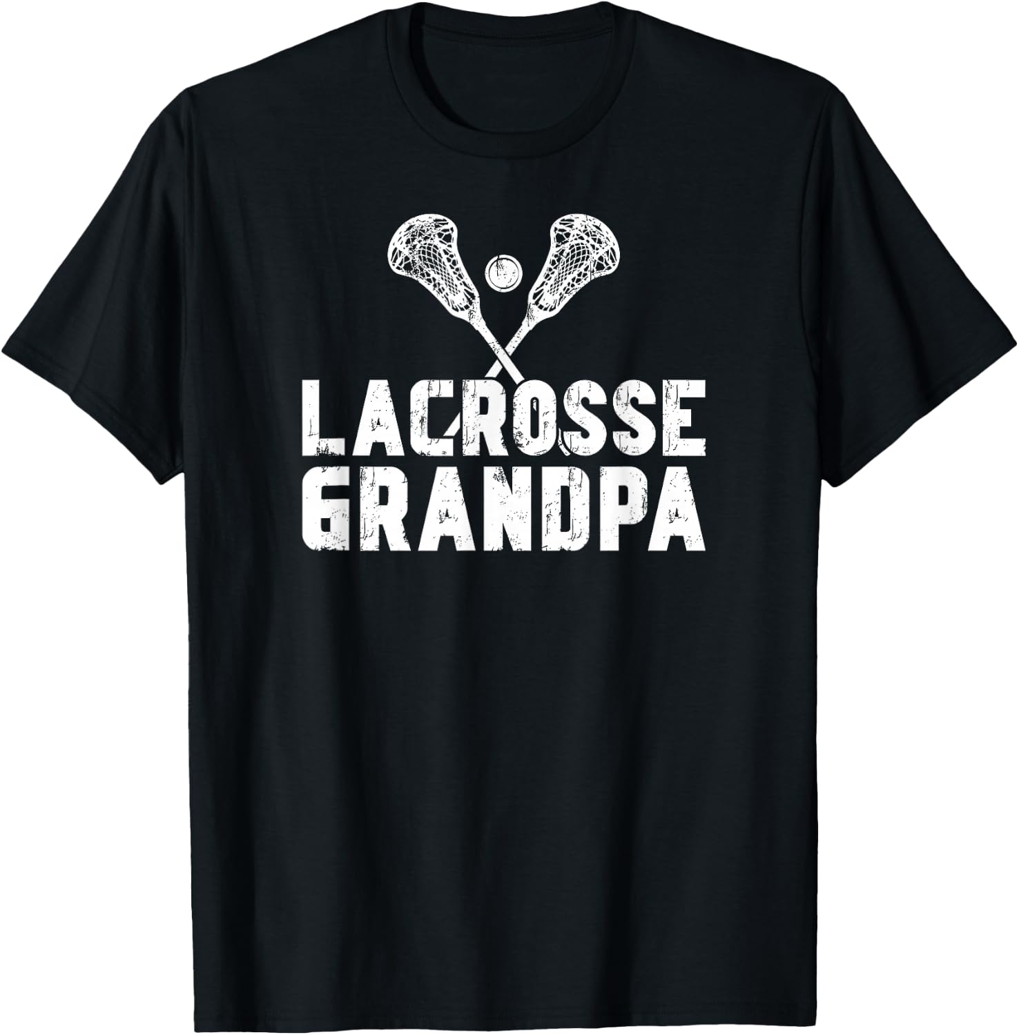 Lacrosse Grandpa Of A Lacrosse Player Grandfather T-Shirt - T-Shirt | Black