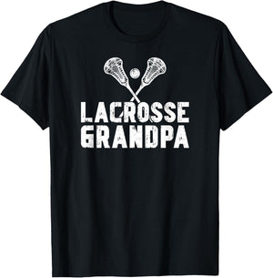 Lacrosse Grandpa Of A Lacrosse Player Grandfather T-Shirt - T-Shirt | Black