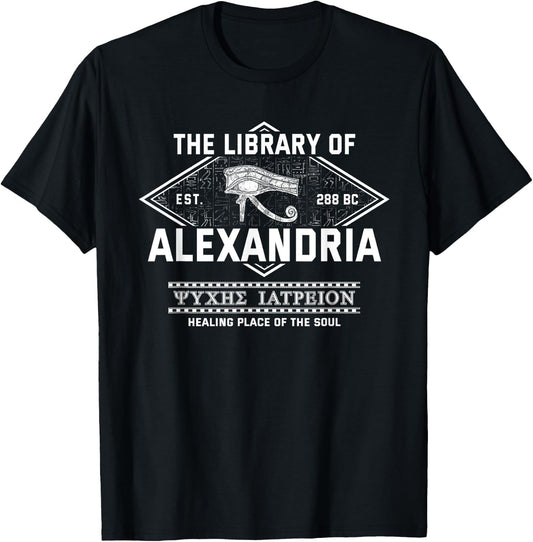 The Library Of Alexandria Ancient Egypt Egyptian Mythology T-Shirt - T-Shirt | Black