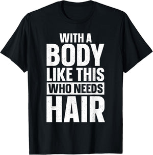 Cool Bald Guy Design Dad Husband Bald Head Bald Man T-Shirt - T-Shirt | Black