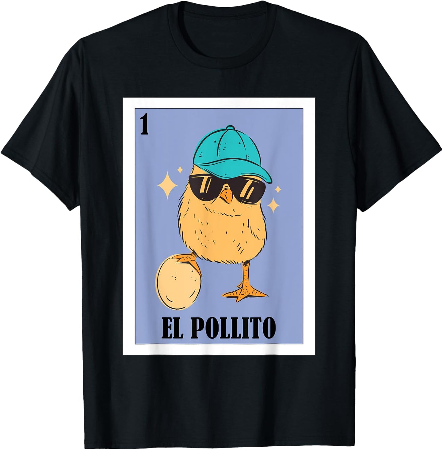 Funny Mexican Chick Design - El Pollito T-Shirt - T-Shirt | Black