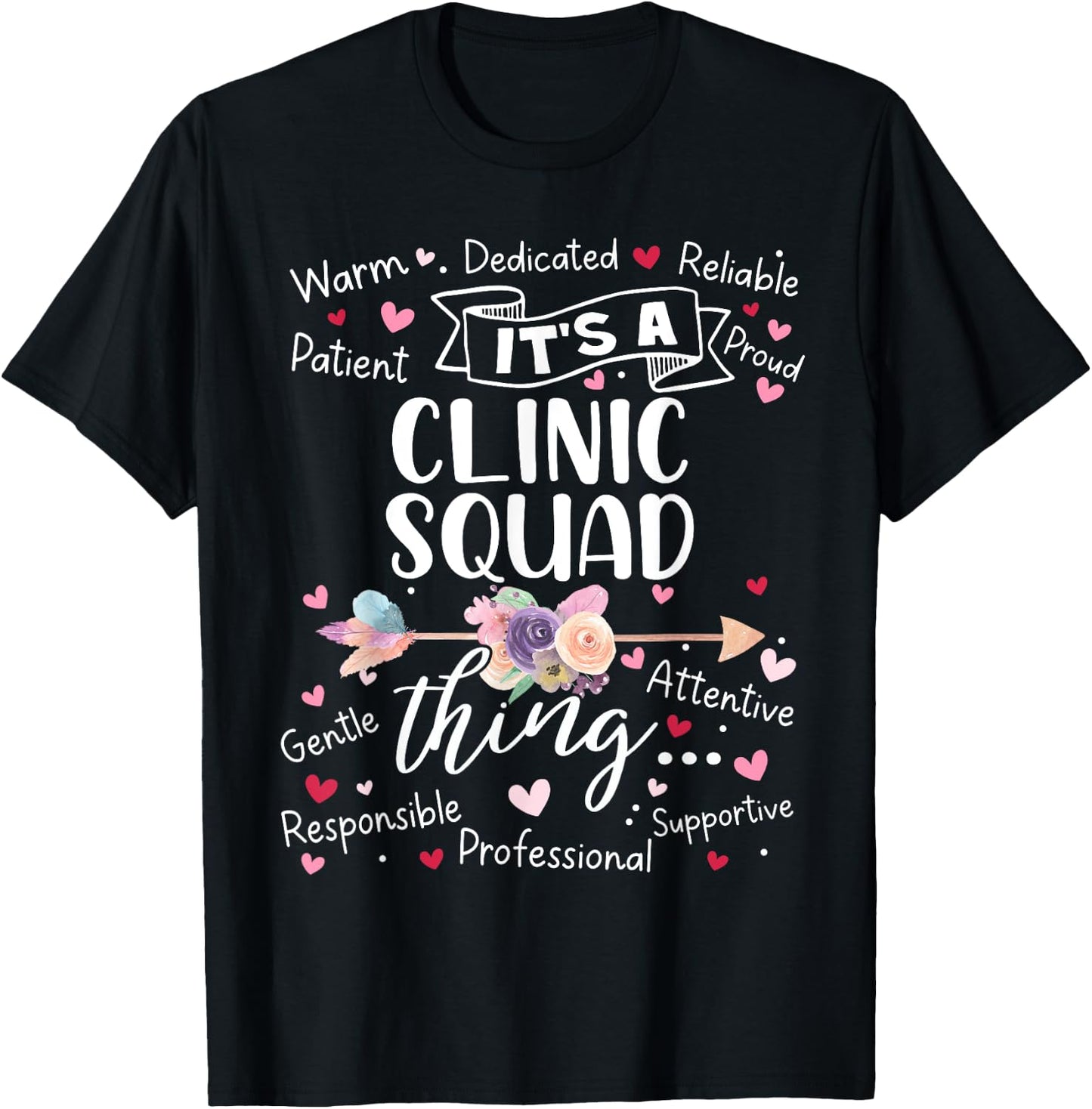 Clinic Squad School Nurse Team Crew Mother's Day Elemtary T-Shirt - T-Shirt | Black