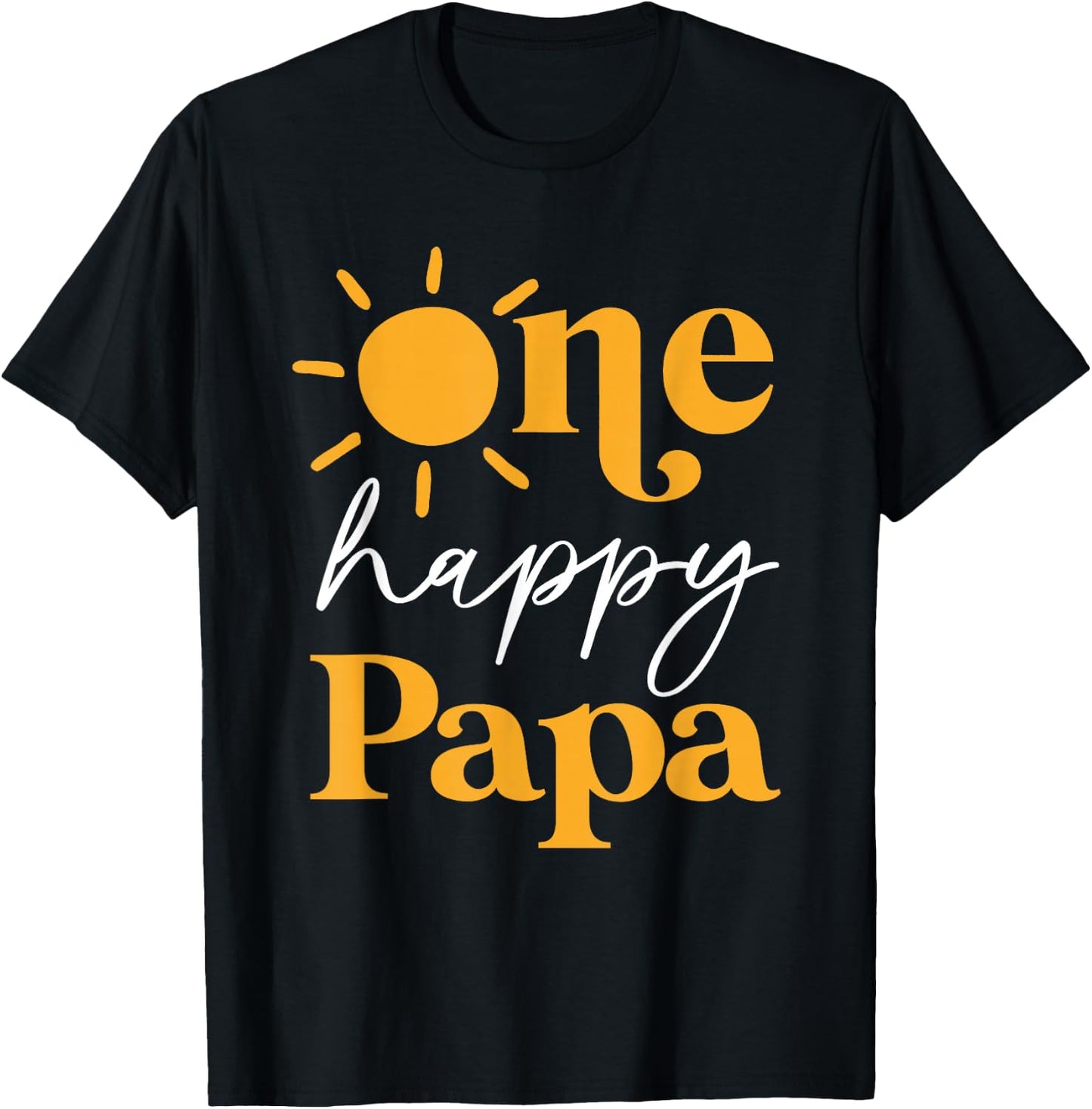 One Happy Papa of The Birthday First Trip Around the Sun T-Shirt - T-Shirt | Black