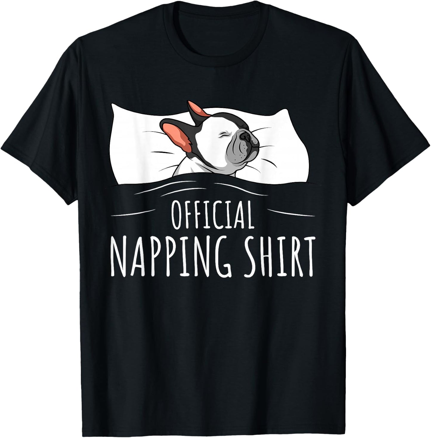 Sleeping French Bulldog Pyjamas Official Napping Women Girls Kids T-Shirt - T-Shirt | Black