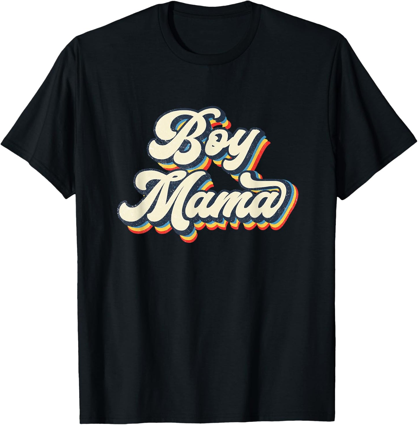 Mama’s Boy Boys Mama Retro Mommy & Me Mom & Son Matching T-Shirt - T-Shirt | Black