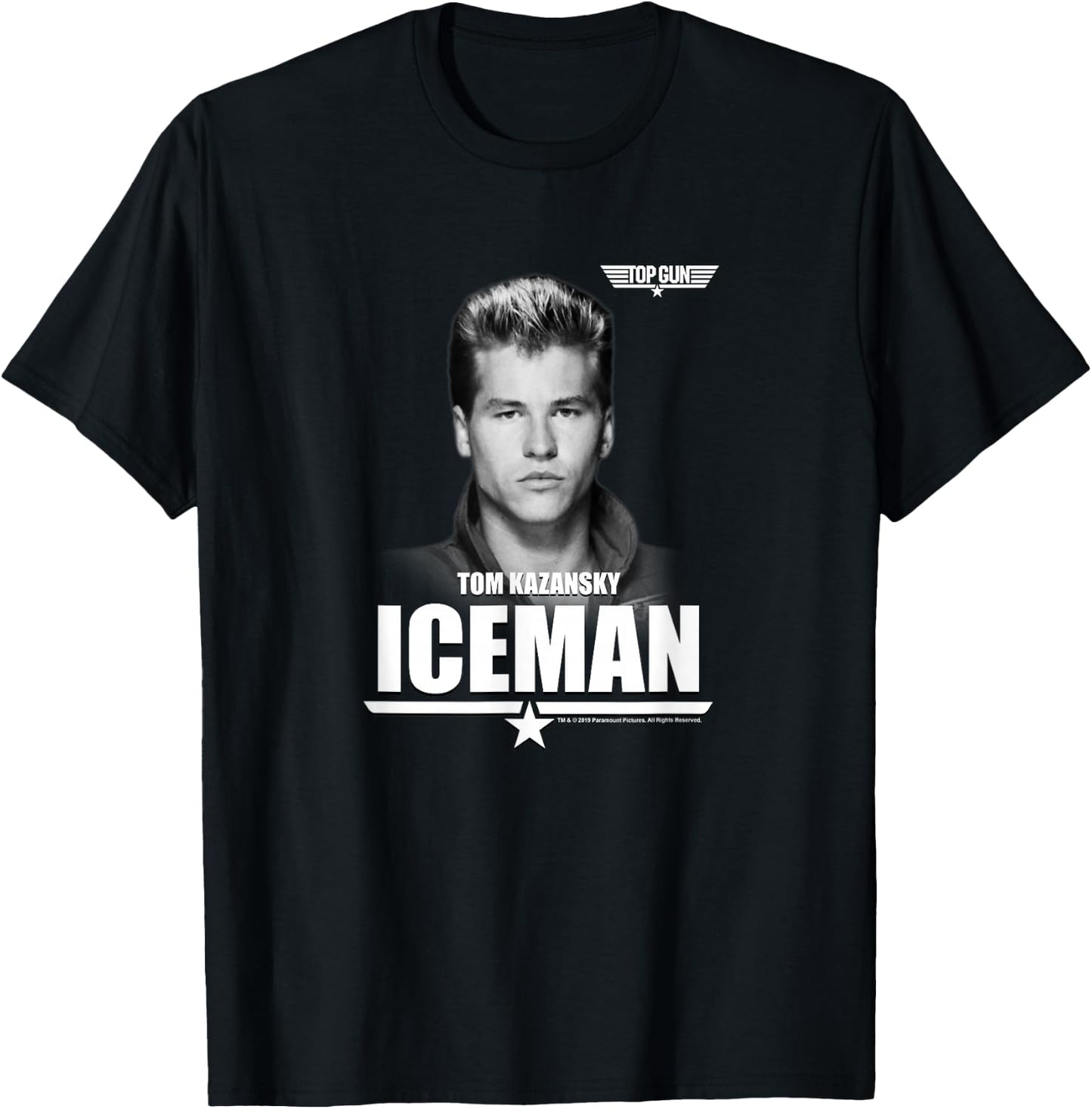 Top Gun Tom Kazansky The Iceman Portrait T-Shirt - T-Shirt | Black
