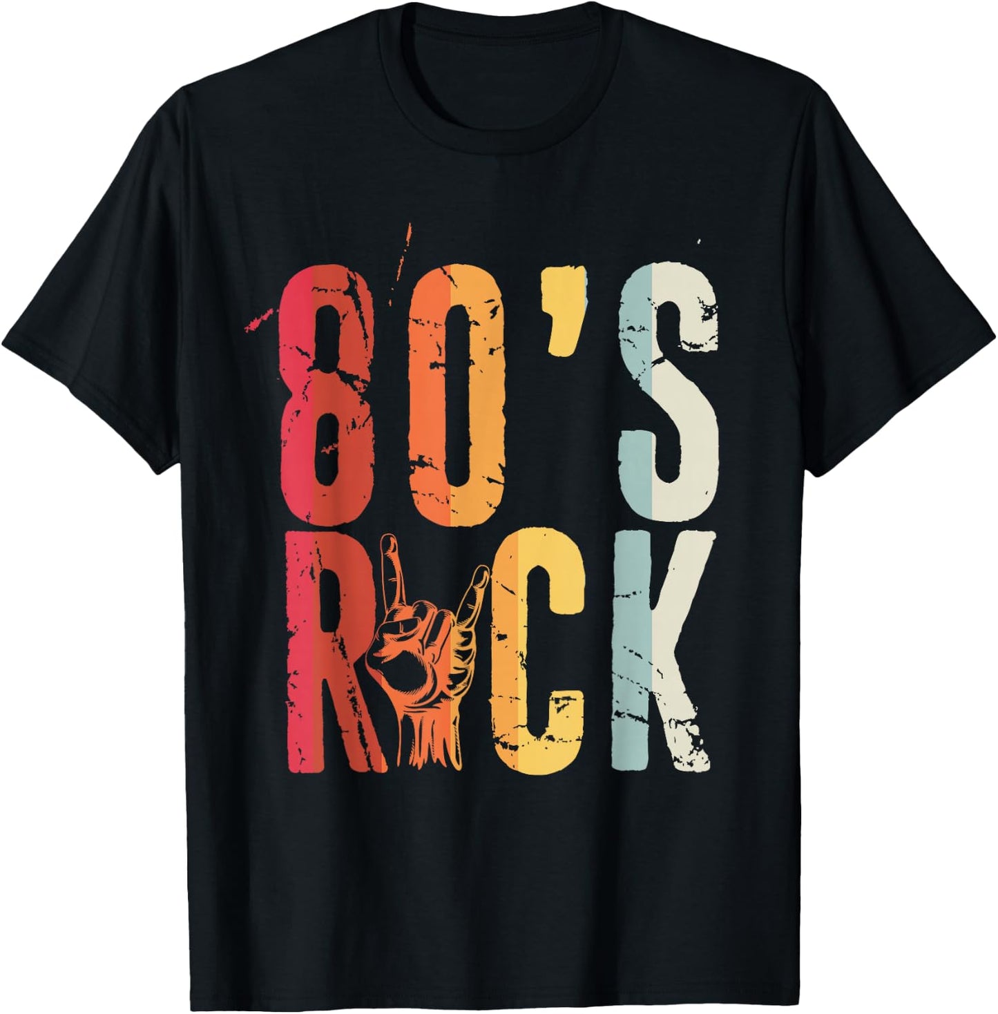 80s Rock Retro Vintage 80s Rock Fan T-Shirt - T-Shirt | Black