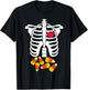 Funny Xray Halloween Costume Rib Cage Skeleton Candy Corn T-Shirt - T-Shirt | Black