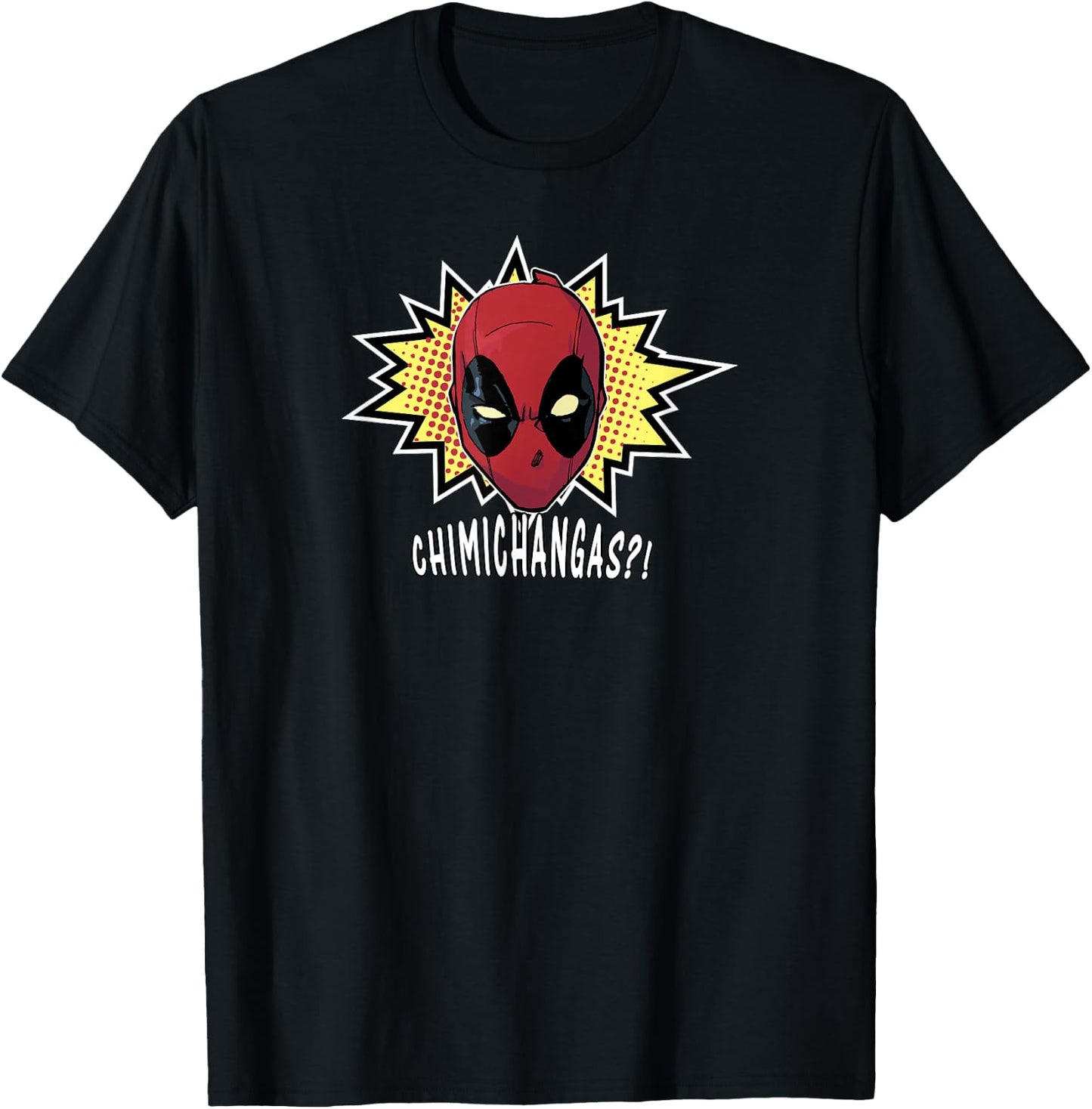 Marvel Deadpool Chimichangas Graphic Center Comic Logo T-Shirt - T-Shirt | Black