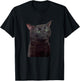Dissociating, Zoning Out Black Cat Meme Men Women T-Shirt - T-Shirt | Black
