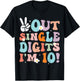 Peace Out Single Digits I'm 10 Digits Groovy Birthday Girls T-Shirt - T-Shirt | Black