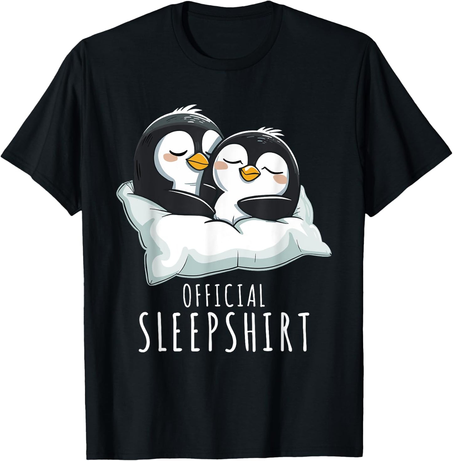 Official Sleepshirt Apparel Penguin-Themed Pajama Black Small T-Shirt - T-Shirt | Black