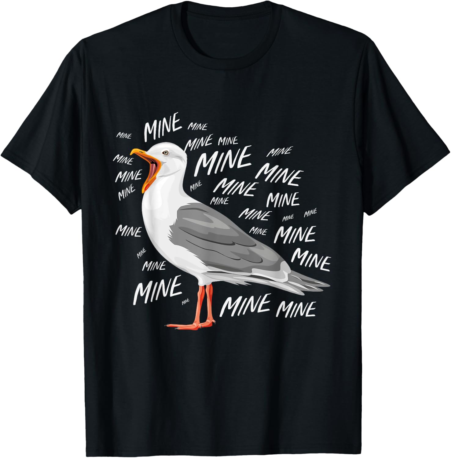 Funny Seagull Mine T-Shirt - T-Shirt | Black