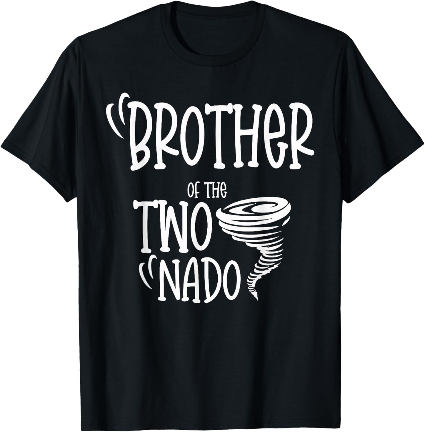 Brother of the Two-nado Tornado Themed 2nd Birthday Boy T-Shirt - T-Shirt | Black
