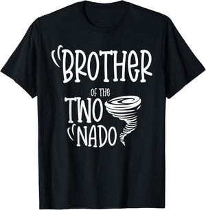 Brother of the Two-nado Tornado Themed 2nd Birthday Boy T-Shirt - T-Shirt | Black