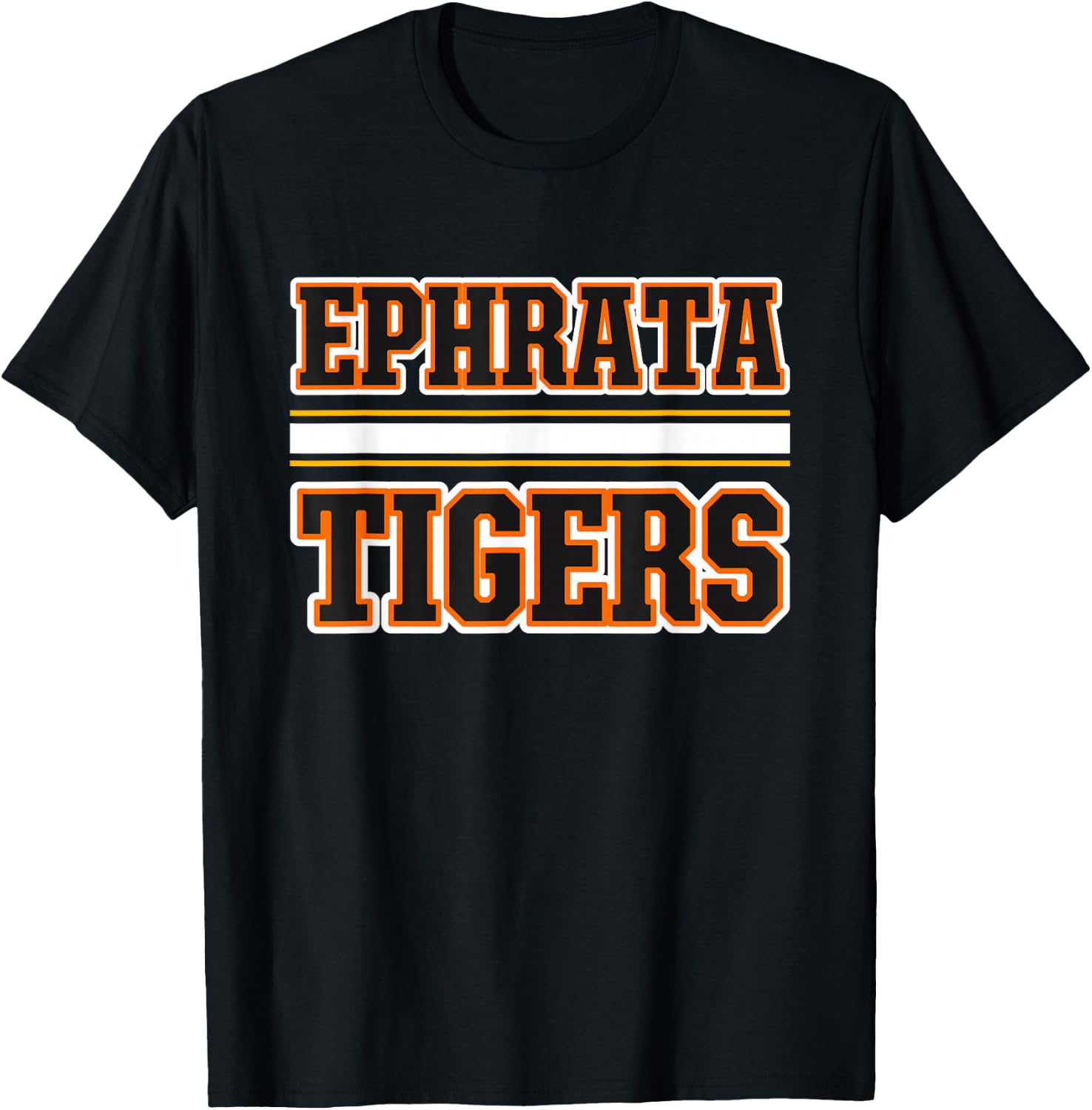 Ephrata Tigers Horizontal Stripes T-Shirt - T-Shirt | Black