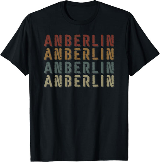 Vintage Style Anberlin First Name Funny Love Heart Anberlin T-Shirt - T-Shirt | Black