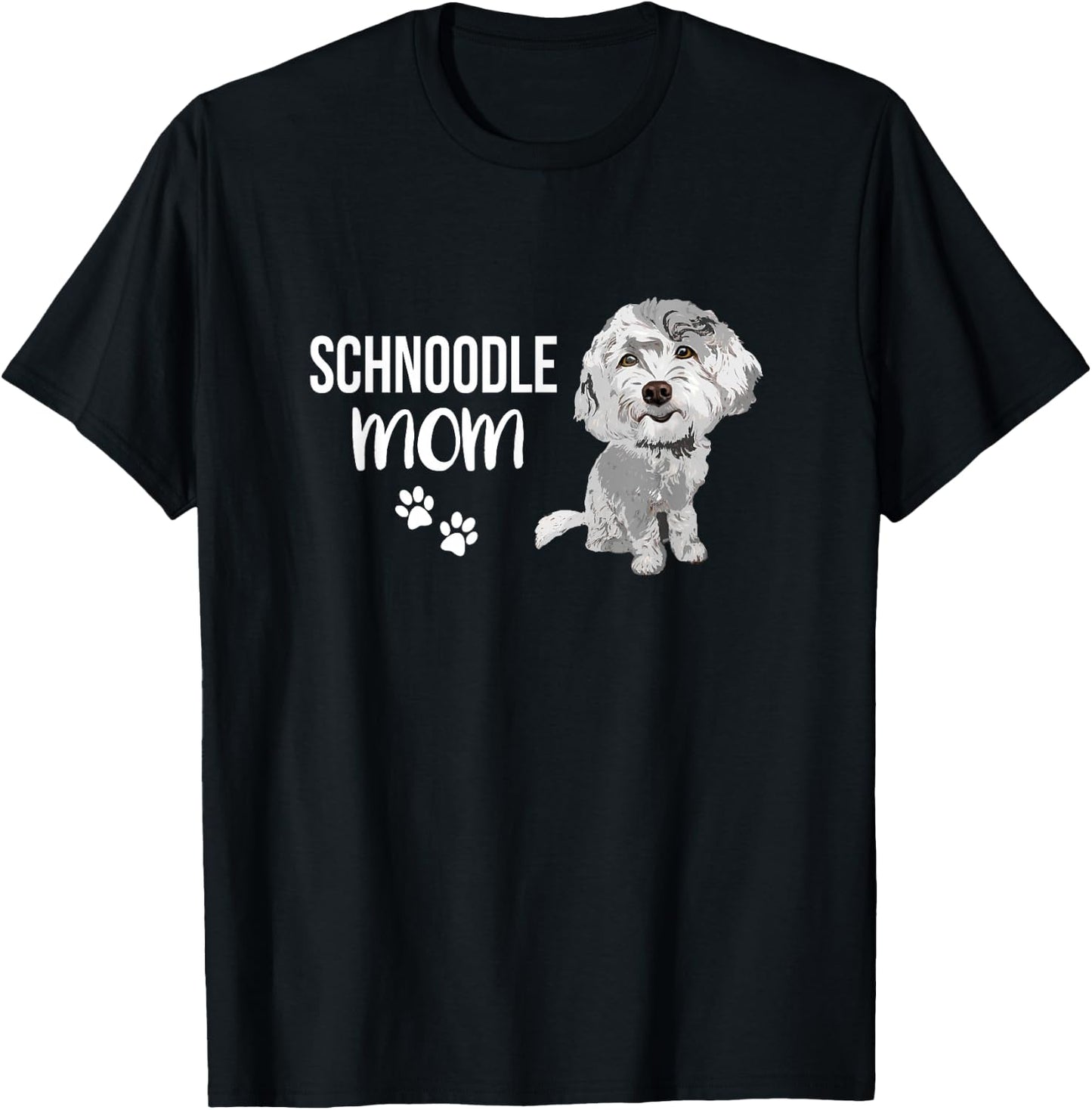 Schnoodle Mom Design Funny Cute Dog Schnauzer Poodle Mix Men Women Kids T-Shirt - T-Shirt | Black