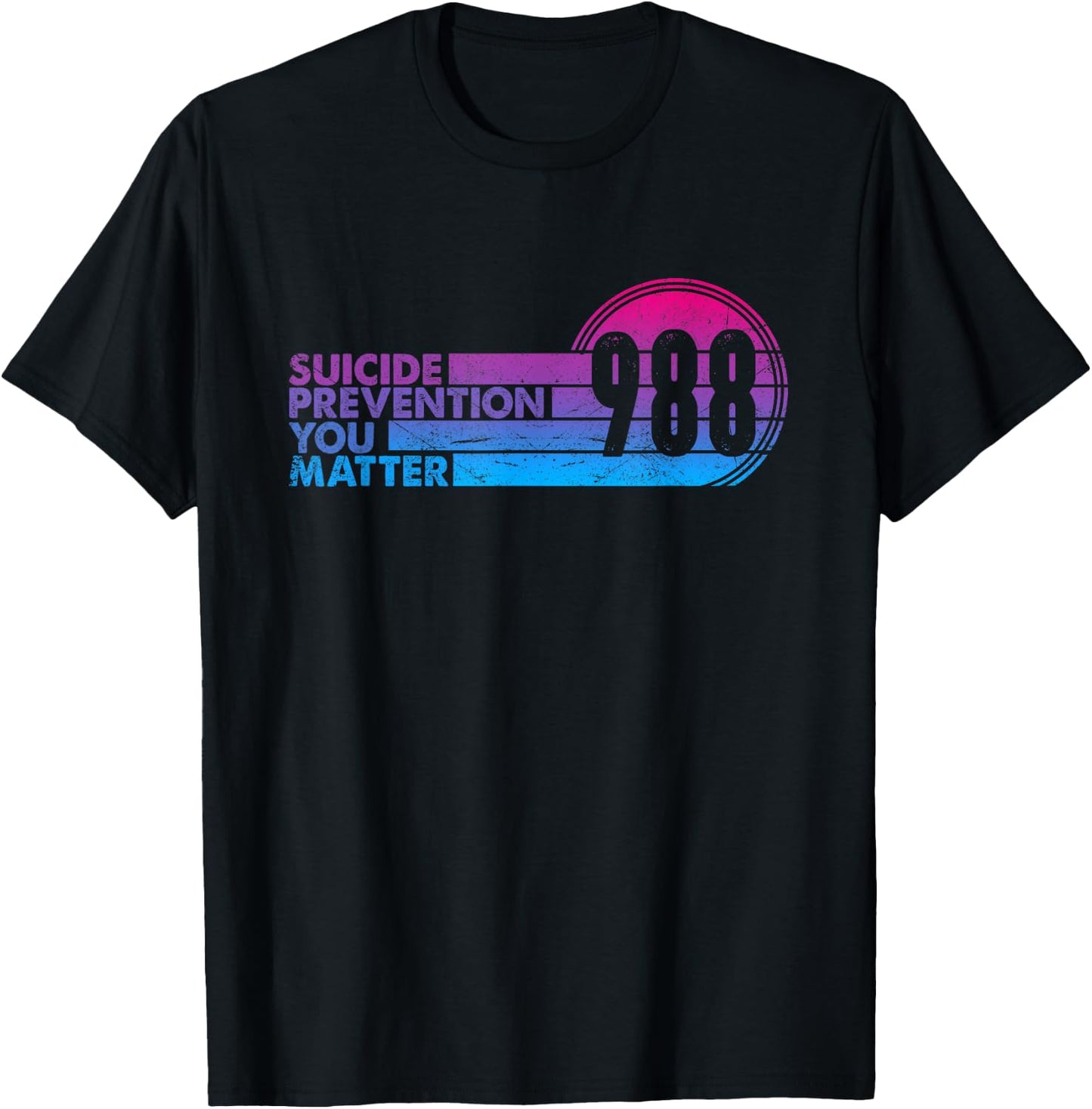 988 Shirt Suicide Prevention Lifeline 988 Awareness 988 T-Shirt - T-Shirt | Black