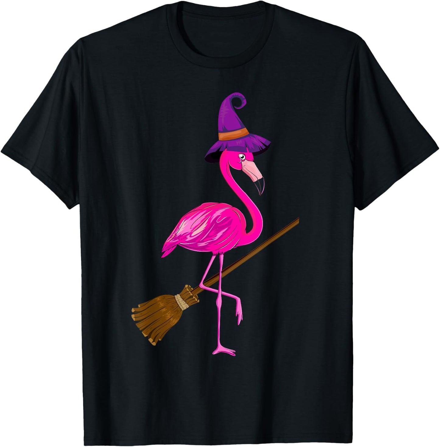 Happy Halloween Pumpkin Flamingo - Flamingo Lover Halloween T-Shirt - T-Shirt | Black