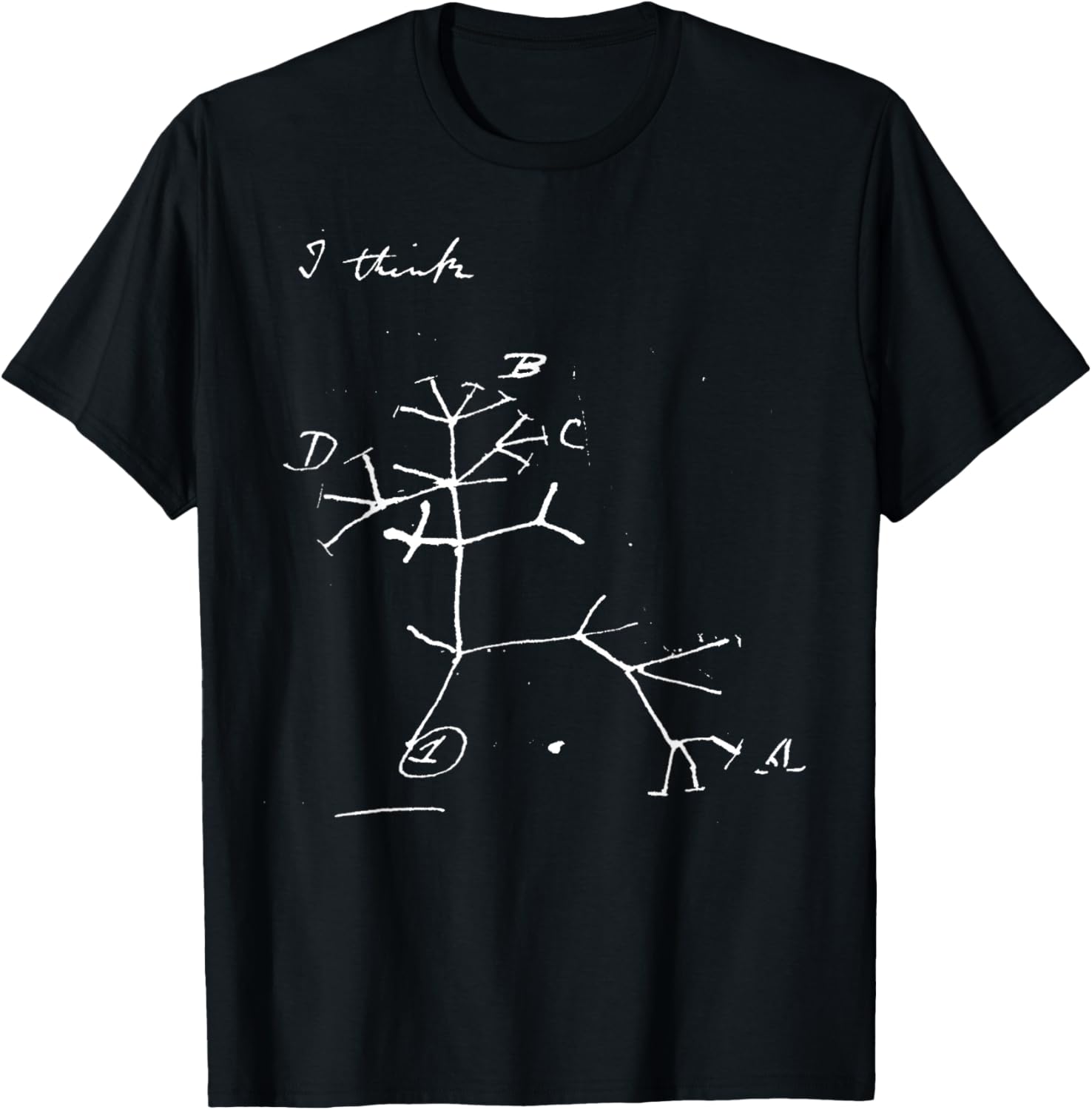 Darwin Tree of Life Evolution Science Shirt Biology Nerdy T-Shirt - T-Shirt | Black