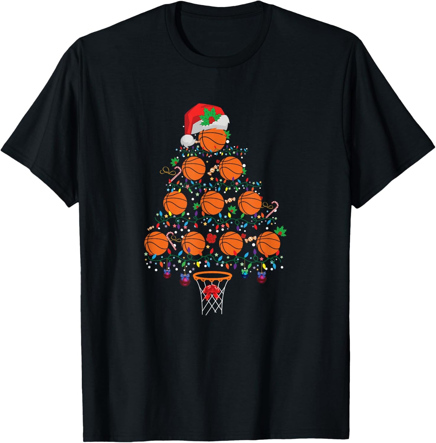 Christmas Basketball T-Shirt - T-Shirt | Black