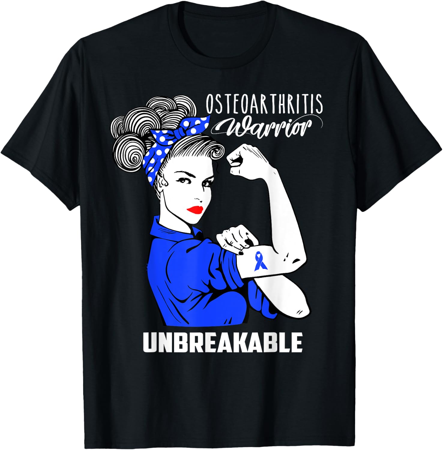 Osteoarthritis Warrior Unbreakable Shirt Awareness Gift T-Shirt - T-Shirt | Black