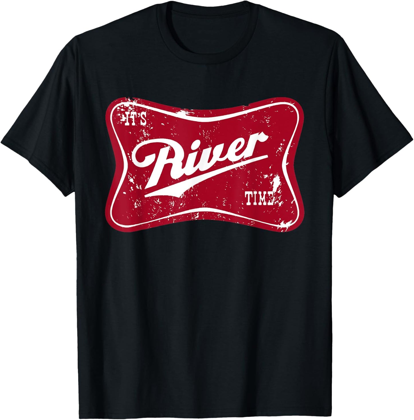 It's River Time, Boating And Fishing, Camping Adventure T-Shirt - T-Shirt | Black