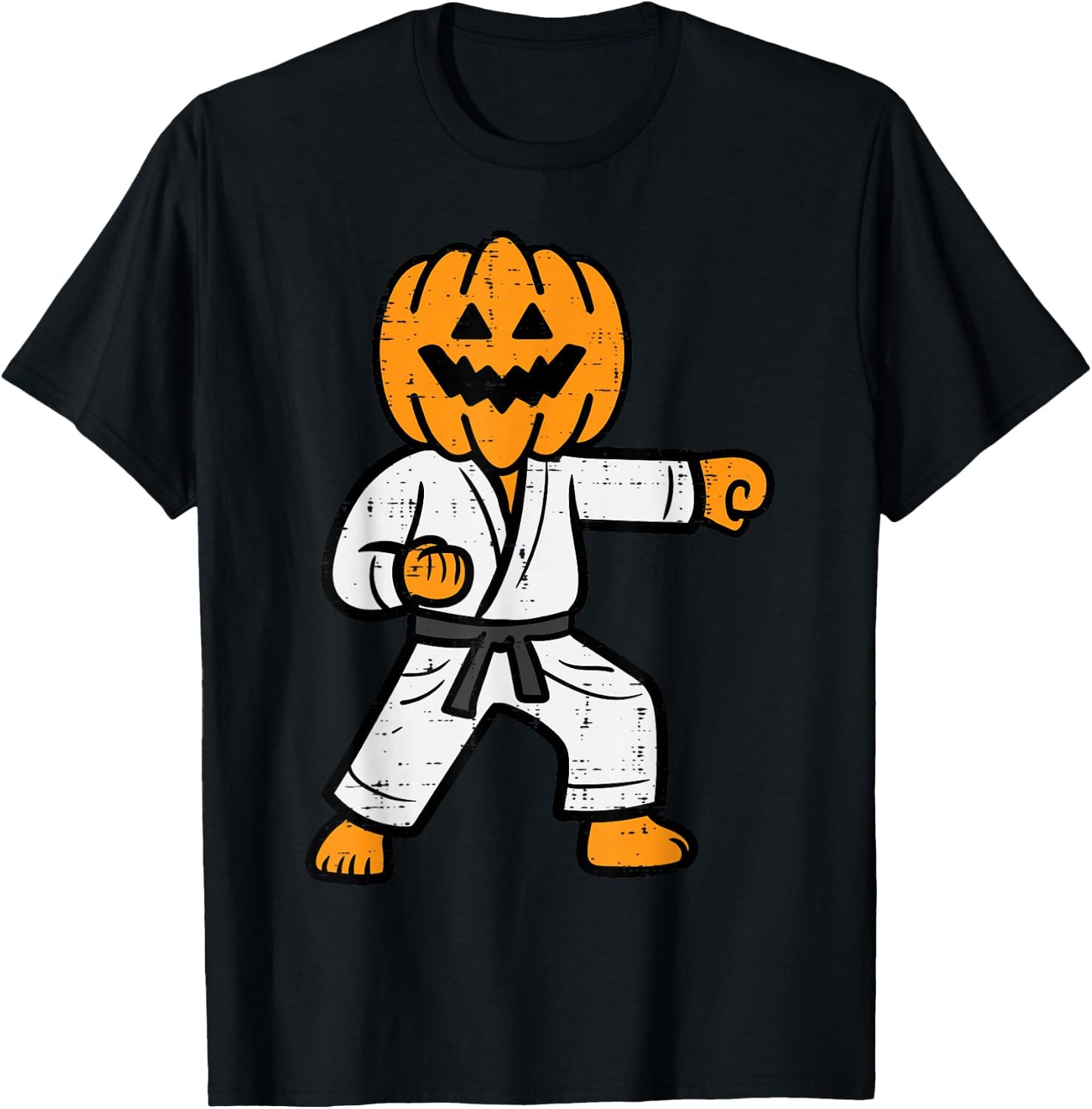 Halloween Karate Pumpkin Martial Arts Costume Men Boys Kids T-Shirt - T-Shirt | Black