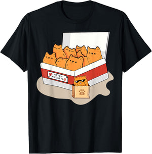 Kitten Nuggets Food Pun Gifts , Women, Kid, Cat Lover T-Shirt - T-Shirt | Black