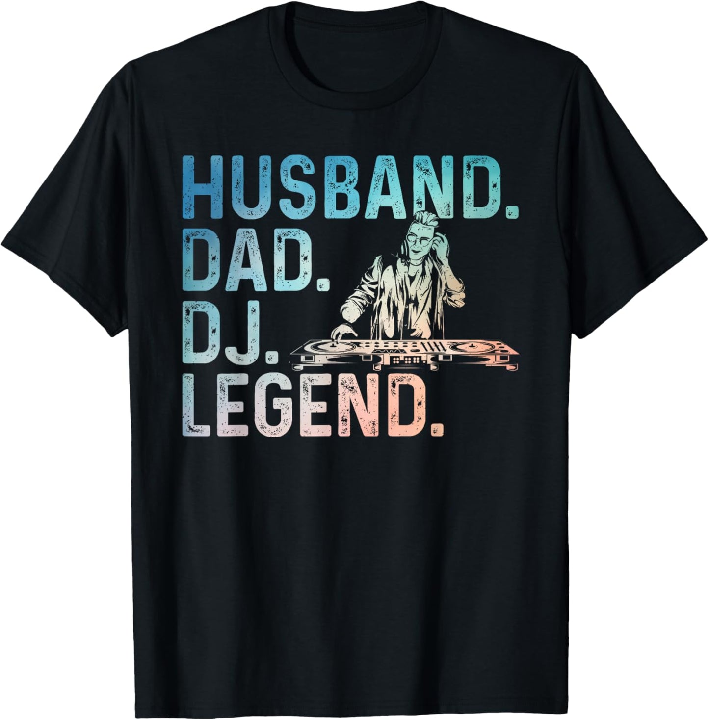 DJ Art For Husband Dad Music Producer Disc Jockey Techno DJ T-Shirt - T-Shirt | Black