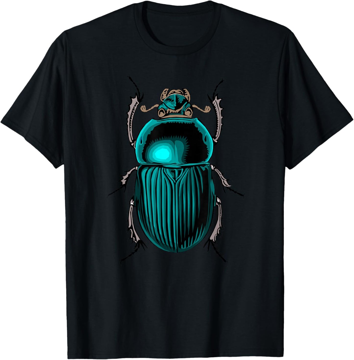 Scarab Beetle Shiny Blue Green Beetle Shirt T-Shirt - T-Shirt | Black