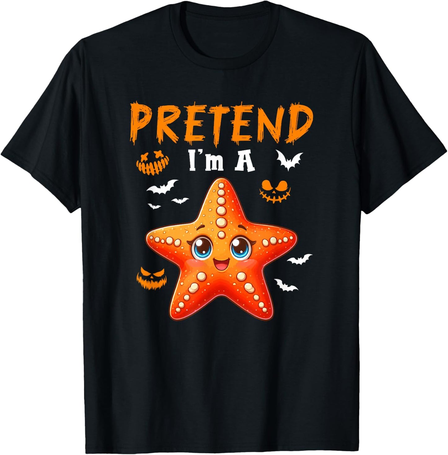 Pretend I'm A Starfish Halloween Costume Sea Animal Lover T-Shirt - T-Shirt | Black