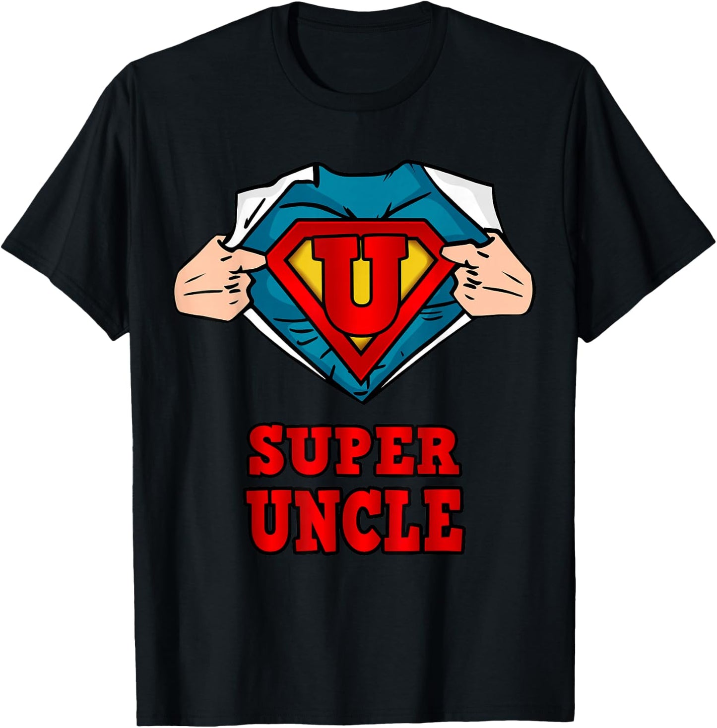 Super uncle Superhero - Great Gift from niece and neph T-Shirt - T-Shirt | Black