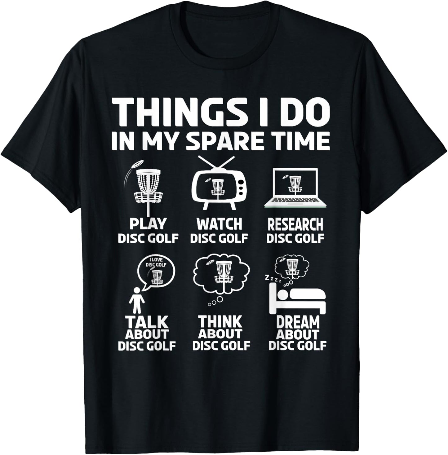 Funny disc golfing frolfing joke with disc golf tree basket T-Shirt - T-Shirt | Black