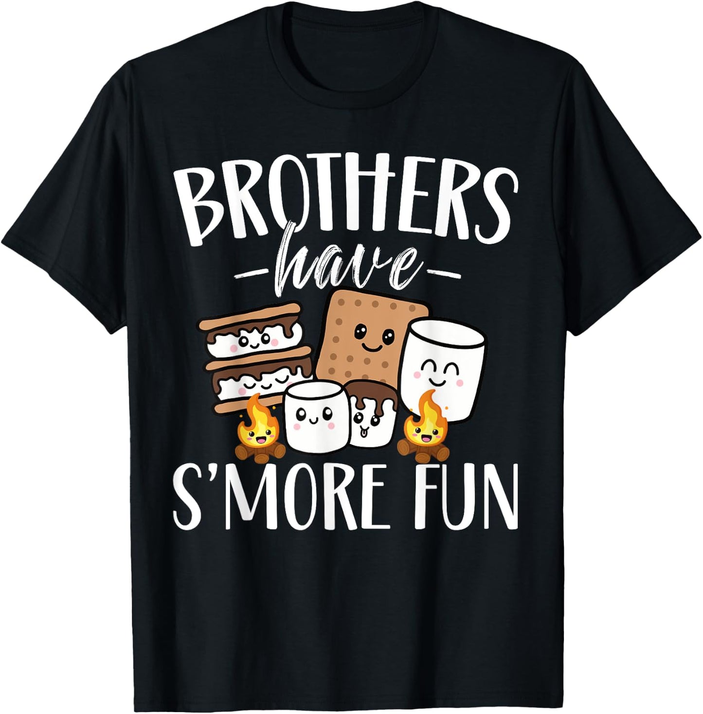 Brothers Have Smore Fun Funny Kawaii Smores Camping kids T-Shirt - T-Shirt | Black