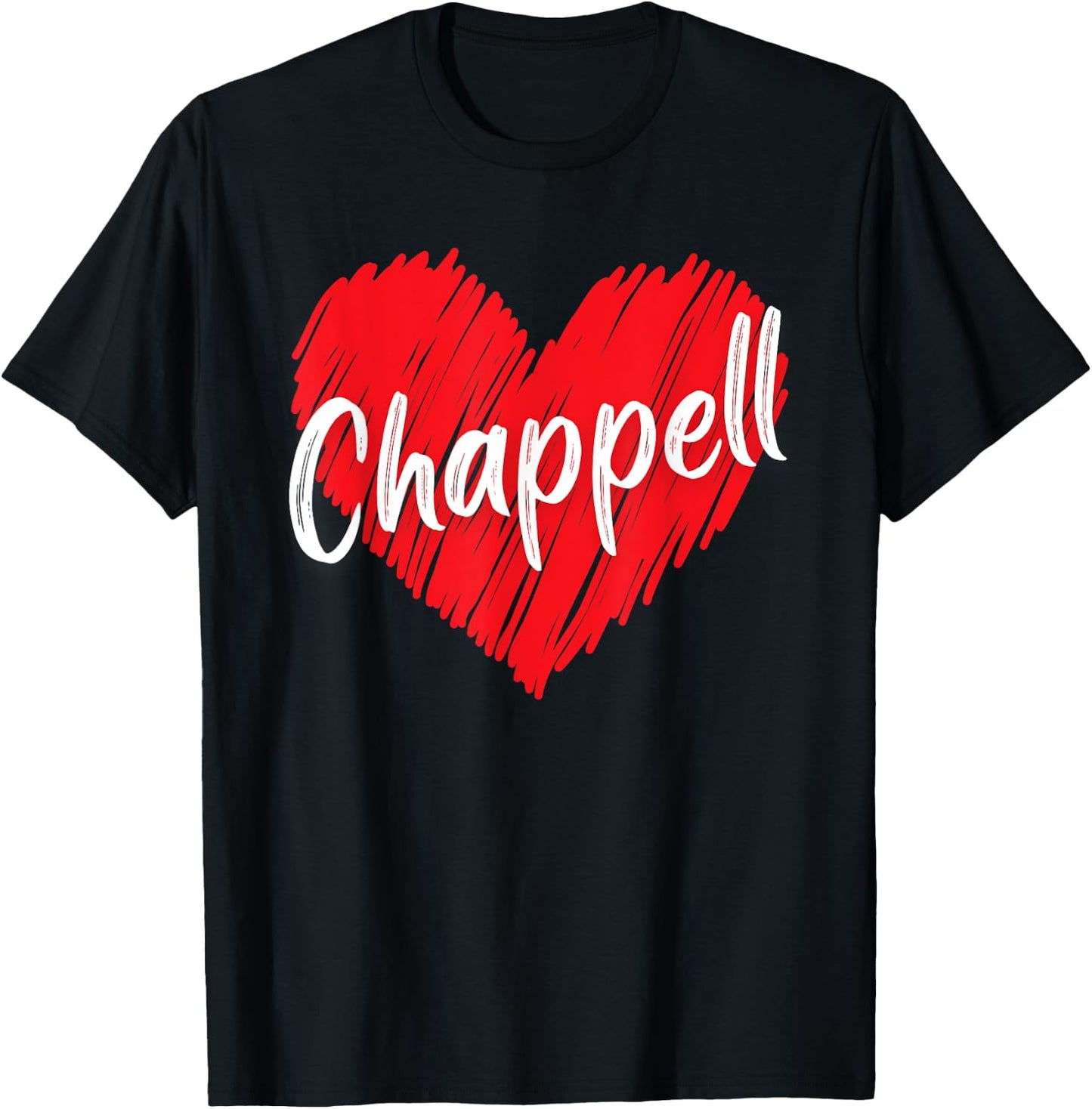 Chappell Personalized Name I Love Chappell Heart Vintage T-Shirt - T-Shirt | Black
