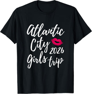 Atlantic City Girls Trip 2026 Bachelorette Vacation Group T-Shirt - T-Shirt | Black