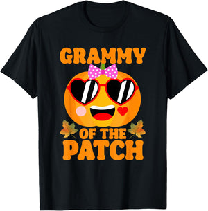 Grammy Of The Patch Pumpkin Halloween Family Matching T-Shirt - T-Shirt | Black