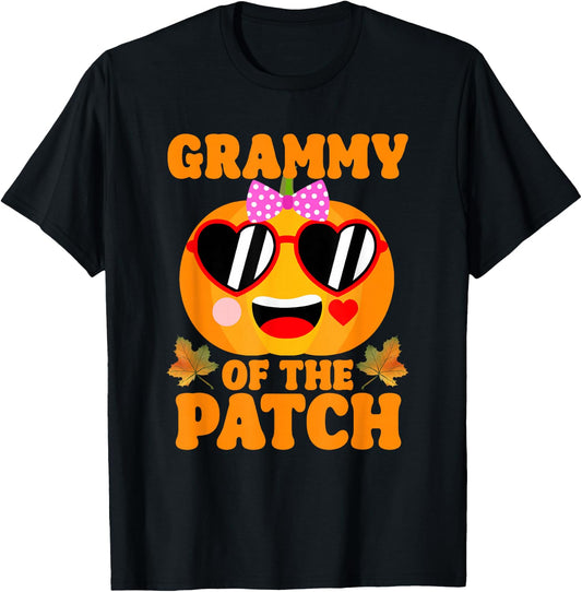Grammy Of The Patch Pumpkin Halloween Family Matching T-Shirt - T-Shirt | Black