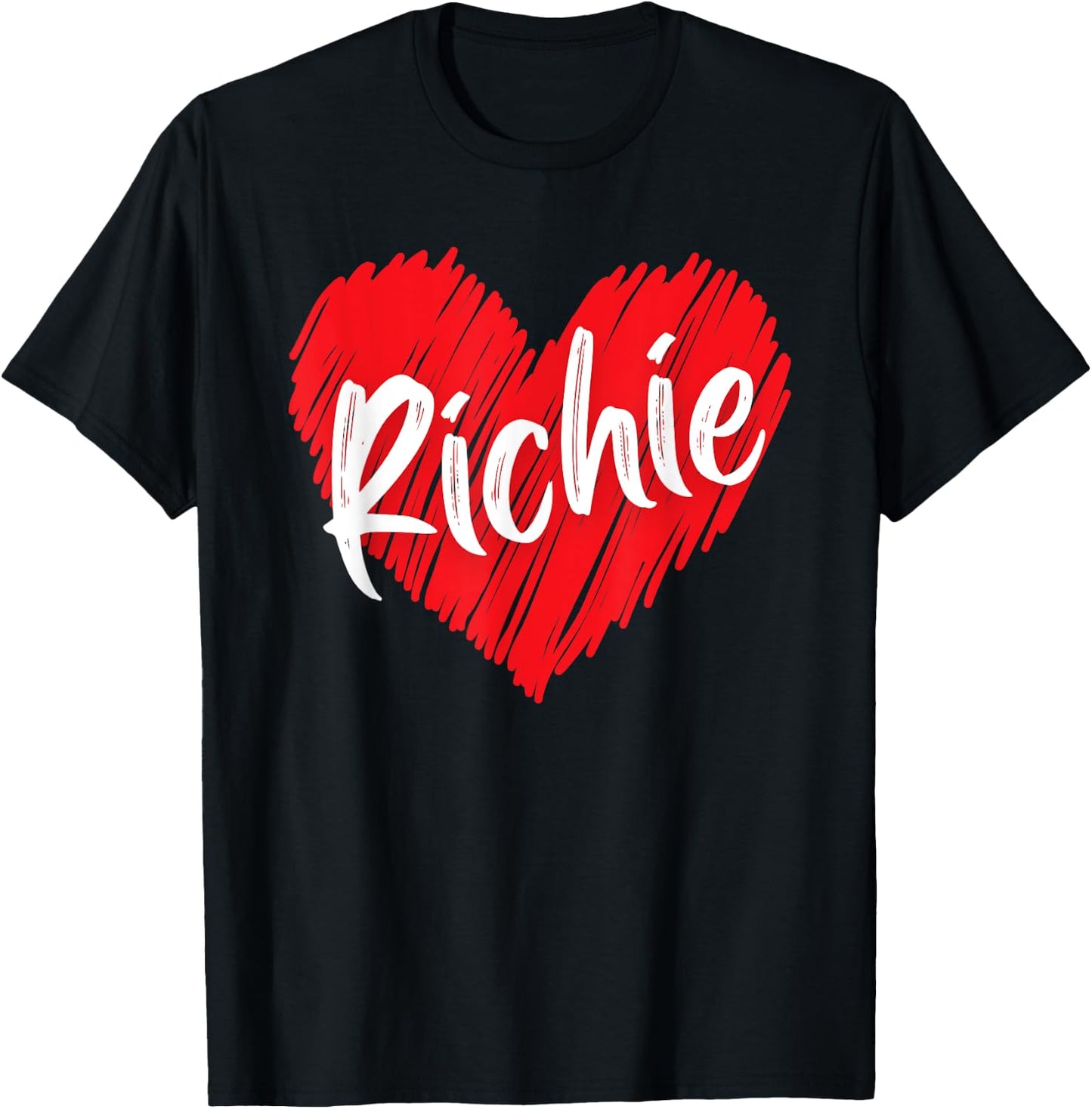 I Love Richie Heart Personalized Name Richie T-Shirt - T-Shirt | Black
