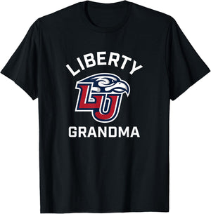 Liberty University Flames Arched Grandma T-Shirt - T-Shirt | Black