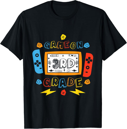 3rd Grade Level Unlocked Game On 3rd Grade Back To School T-Shirt - T-Shirt | Black