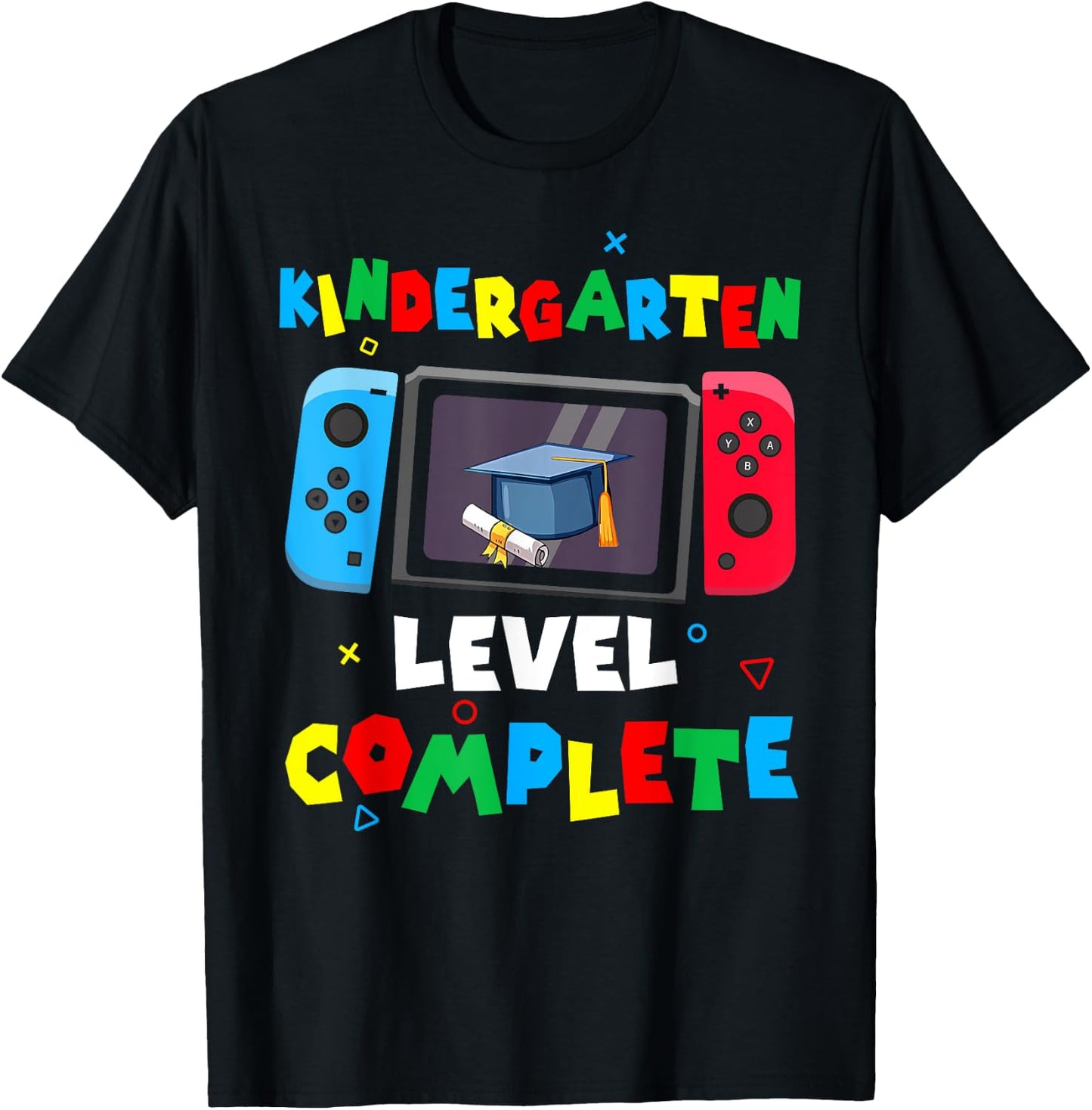Game Controller Level Kindergarten Complete Boys Graduation T-Shirt - T-Shirt | Black
